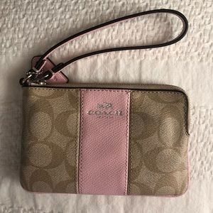 Pink/Tan Coach Wristlet!